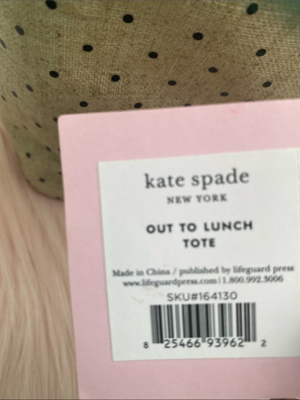 kate spade Beige Polka Dot Lunch Cosmetic Case with Gold Zipper - Picture 7 of 15